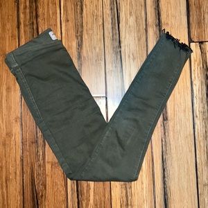 Free People Olive High Rise Skinny Jeans Stretch with Pockets Jeggings Size 26